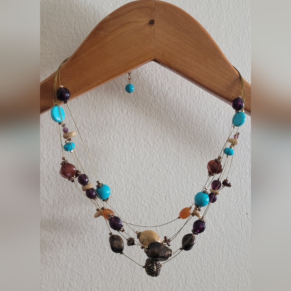 Indeed multi strand bead and stone Women's necklace
